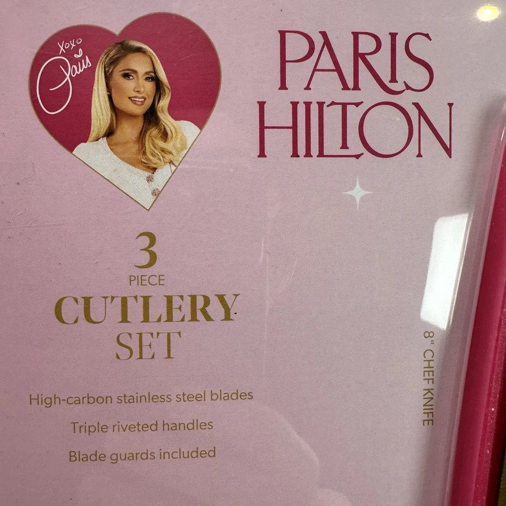 Paris Hilton Pink Knife Set 3 Pc Cutlery Set Glam Kitchen Kawaii